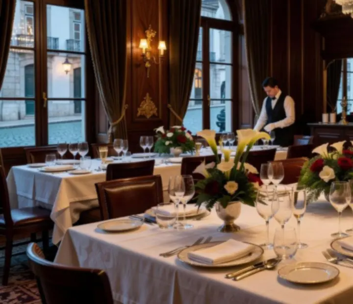 Evento privado em sala reservada de restaurante de luxo